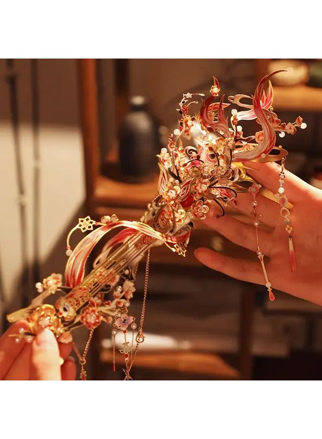 Xianhuang 3D Metal Puzzle Model Handmade DIY Gift Hanfu Accessory Red Metal Craft - Image 3